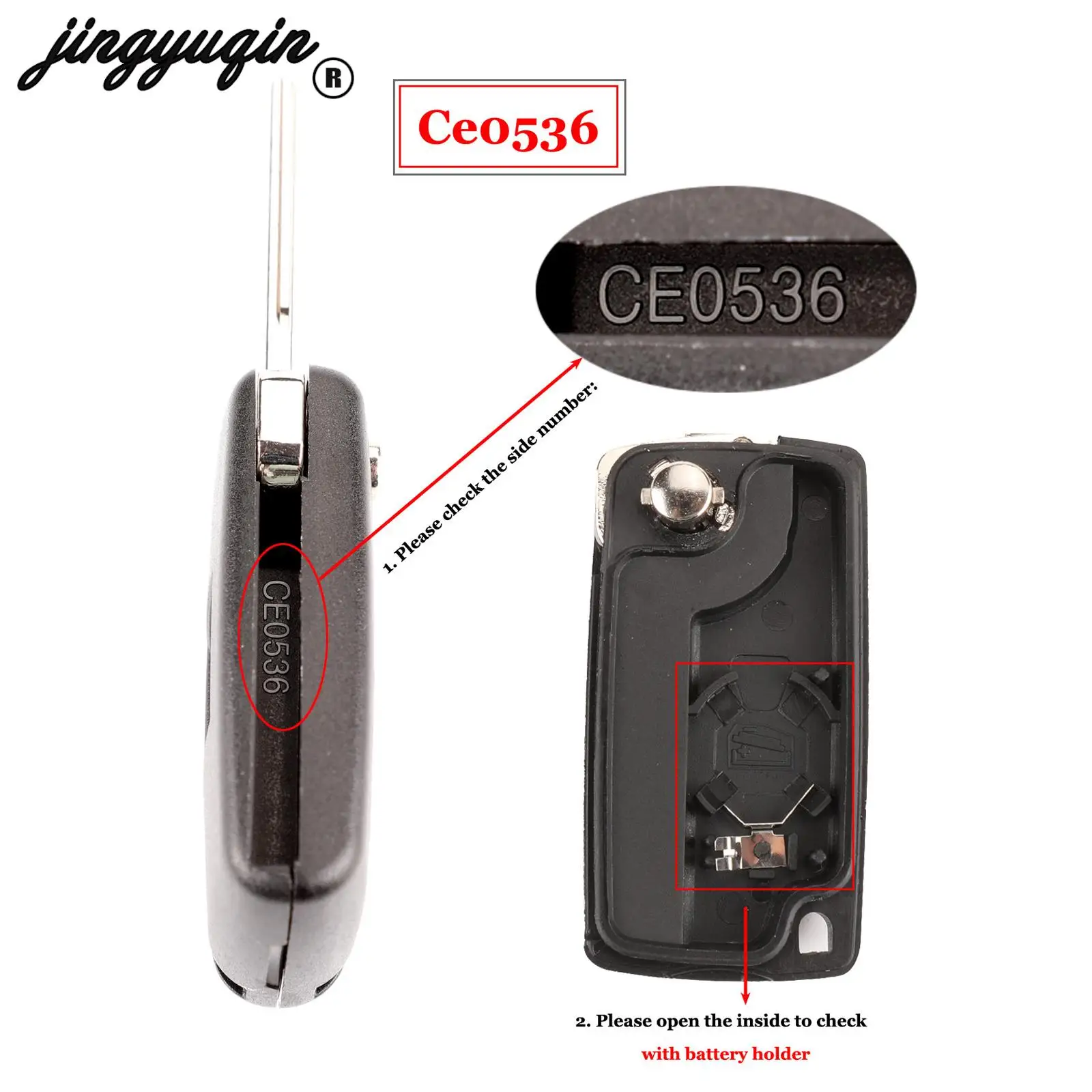 Premium Flip Remote Key Case Shell Fob with Blade - Jingyuqin