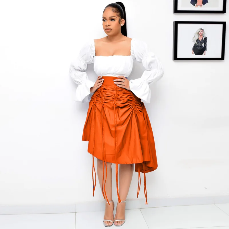 

2022 весеннее модное женское платье с юбкой, плиссированное платье на шнуровке, однотонное высококлассное уличное платье, женское платье для ночного клуба