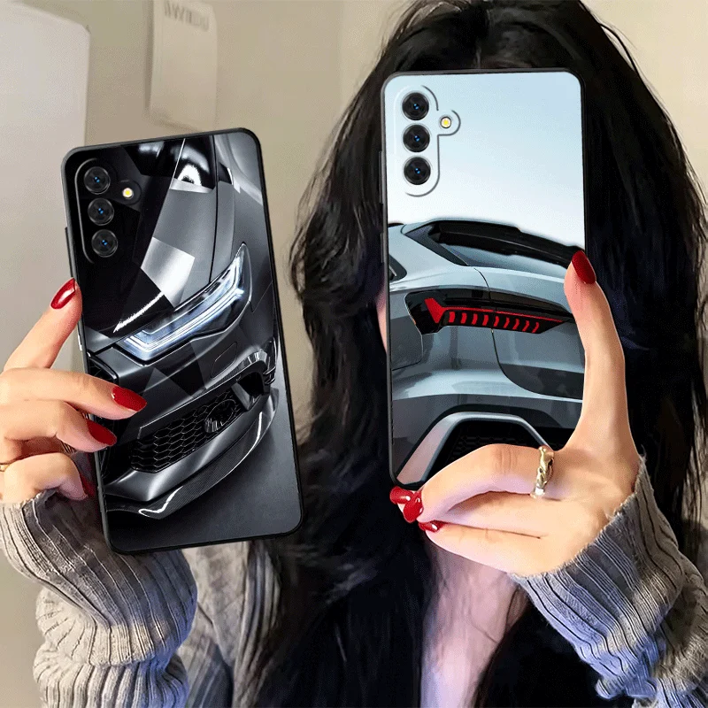 Sporty Soft Silicone Phone Case with Car-Inspired Design