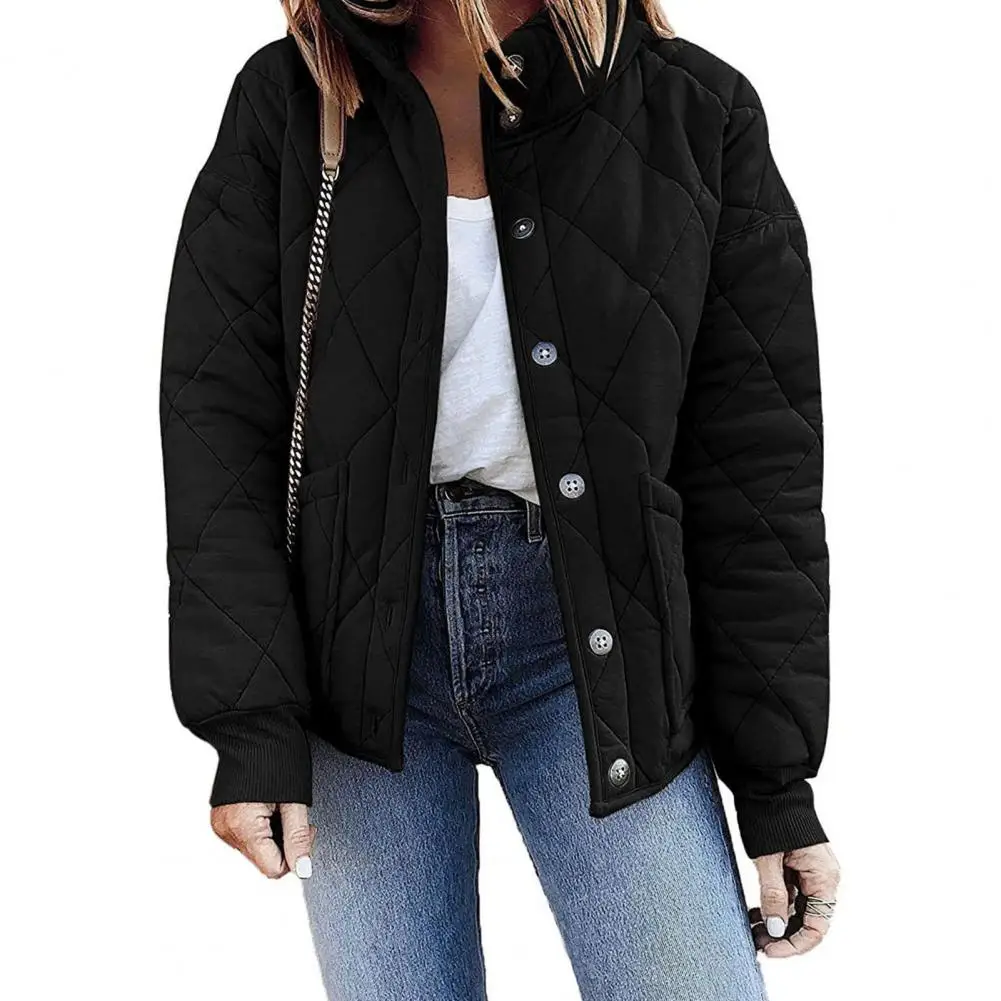 

Winter Clothes Women Down Coats Solid Color Lapel Long Sleeve Single-breasted Pocket Warm Thick Jackets