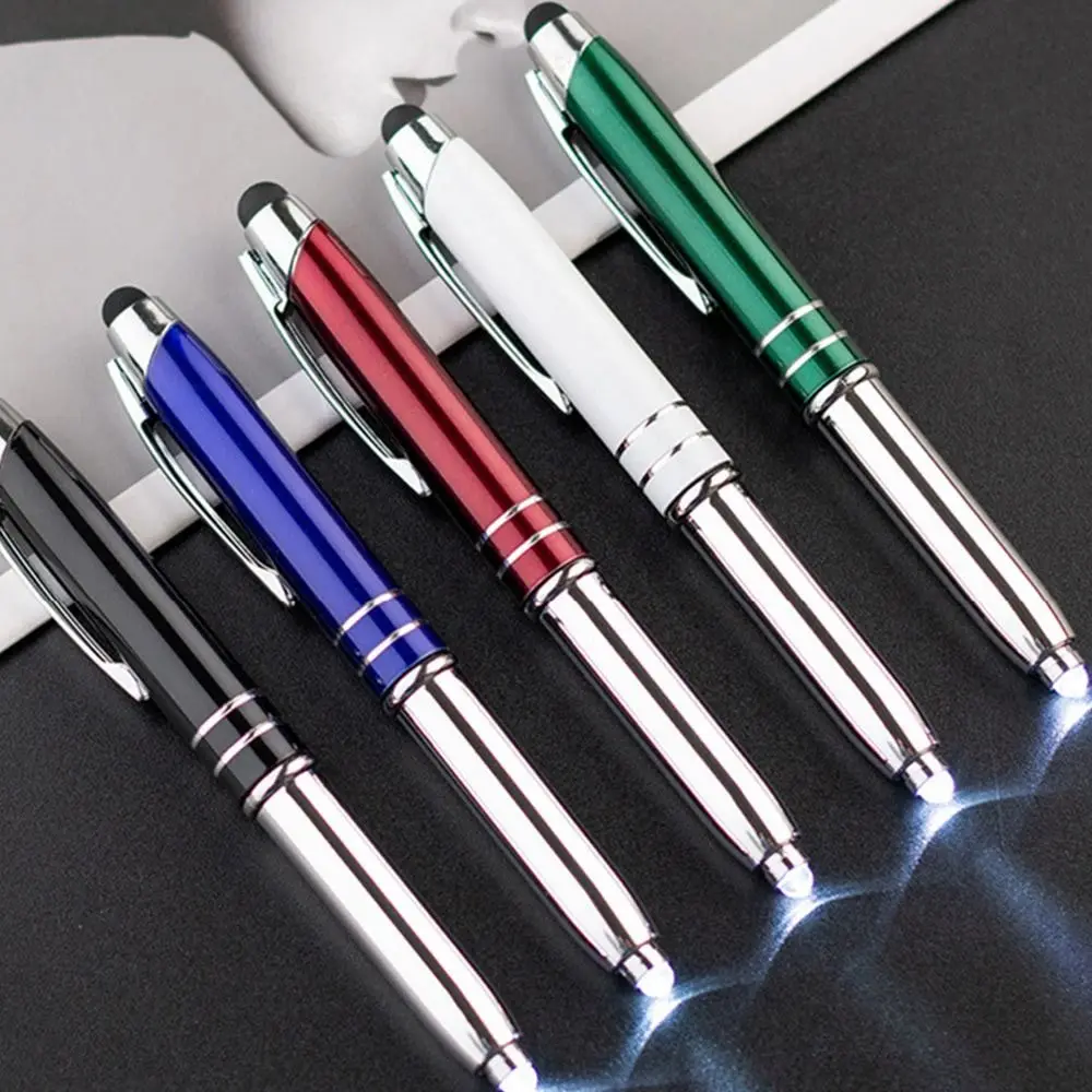 3-in-1 Metal Capacitive Pen Outdoor Tool Pen Multi-function Ballpoint With Light Touch Screen Writing Tool Office Supply
