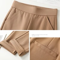 2025 High Quality Women's Casual Leggings Elastic High Waisted Work Pants Spring/Summer Commuting Pants Straight Leg Pants 10XL - Image 4