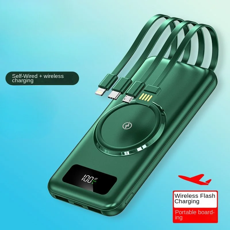 Mobilewirelesschargingbank30000mAbuiltinwiredportablefast