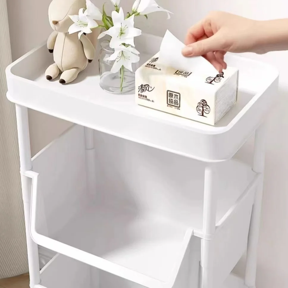 Storage Rack Trolley Mobile Storage Rack Trolley Multi-layer Kitchen Trolley Thicken Metal Cart Snacks Storage Rack with Wheels