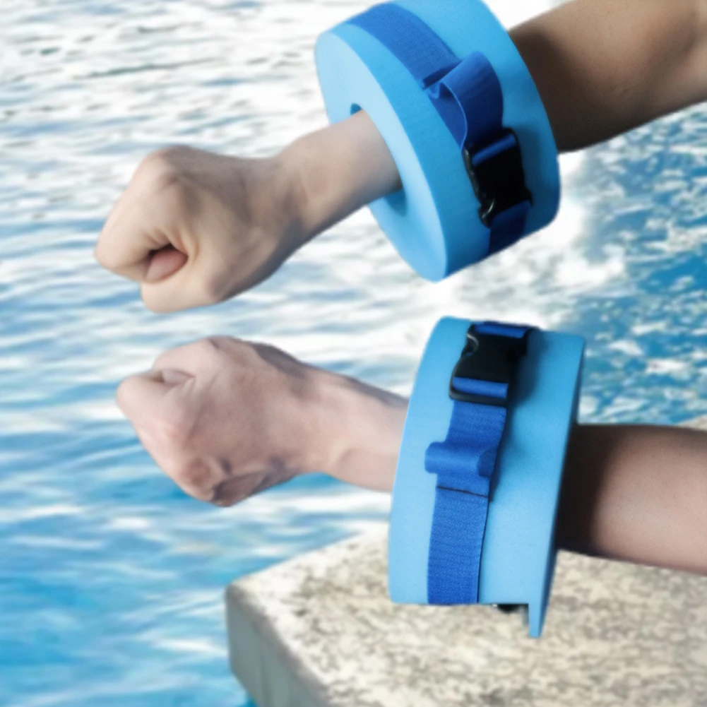 2pcs Swim Aquatic Cuffs EVA Foam Aquatic Cuffs with Quick Release Buckle Water Aerobics Float Ring for Swim Training