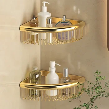 Copper Gold Corner Bathroom Rack 1