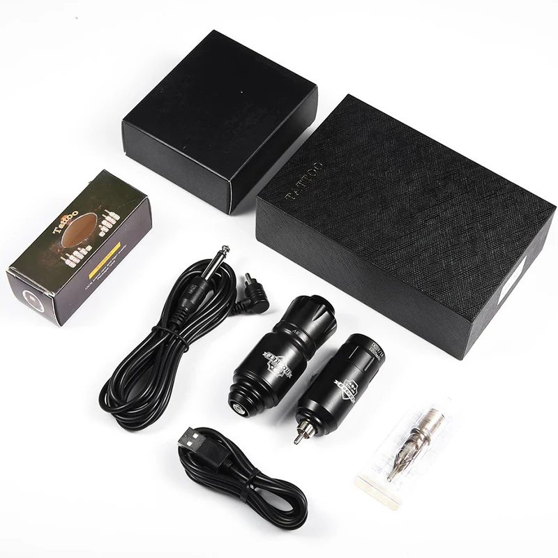 Tattoo Machine Set Wireless Tattoo Power Supply Rotary Pen Kit Japan Motor RCA Interface Mini