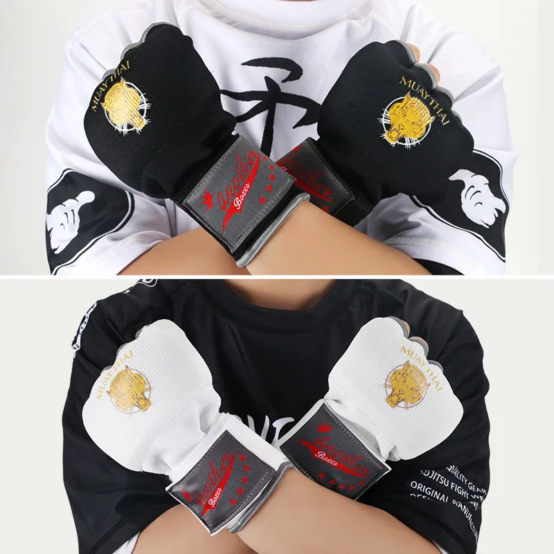 Gel Boxing Hand Wrap Gloves Adjustable Half Finger Gloves for Boxing Muay Thai MMA Kickboxing Martial Arts Hand Protective Gear