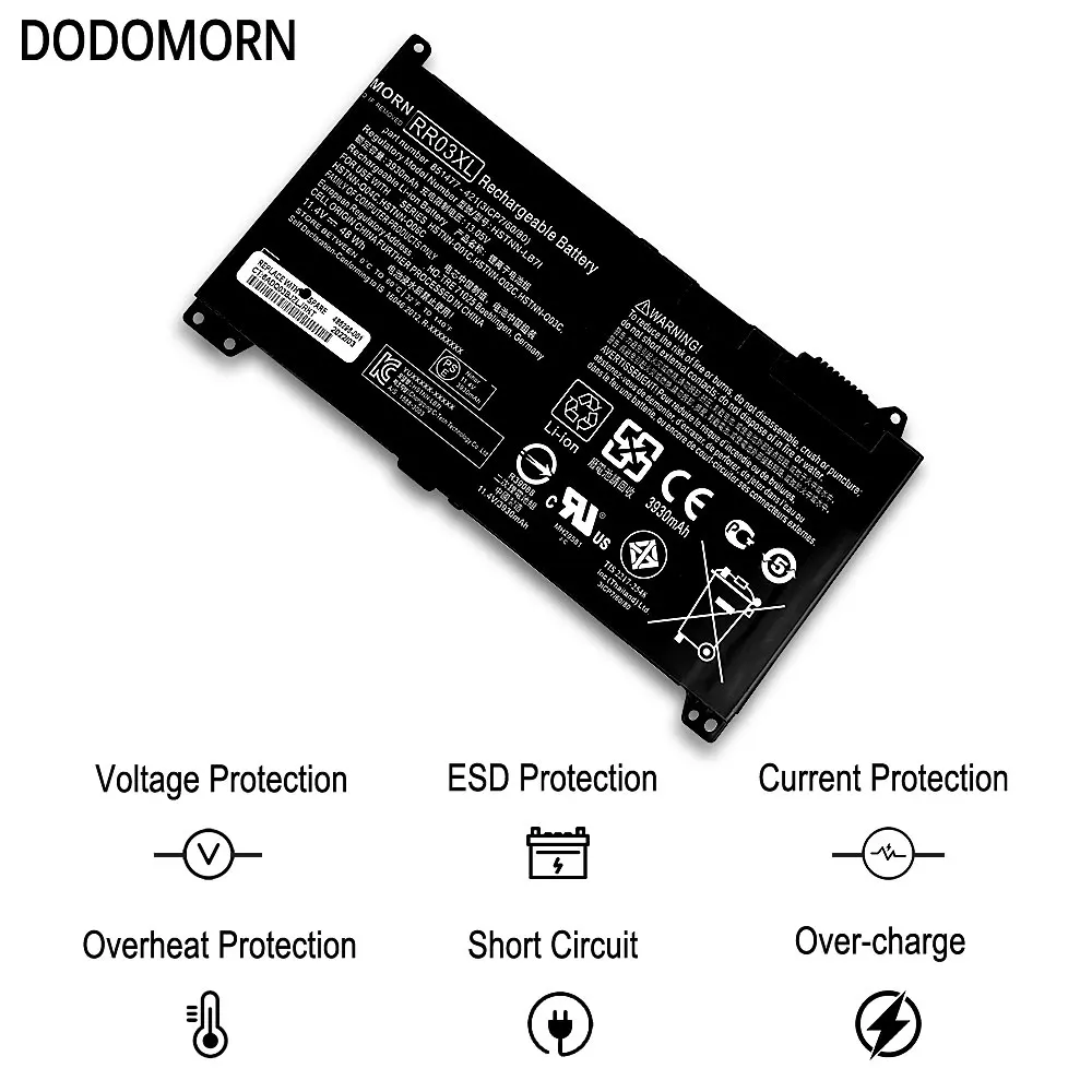 Dodomorn Rr03xl Bateria para hp Probook 440 450 430 455 470 g4 g5 Hstnn-pb6w Hstnn-ub7c Hstnn-lb71 Portátil com Número de Rastreamento - Imagem 3