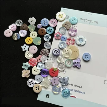 40PCS Cream Color Button Blind Box Mixed Style-Ins Wind Decor for Hand AccountDIY Doll Clothes Accessories Beaded Jewelry Making