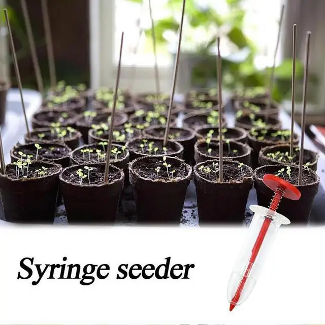 Gardening Tool Supplies Syringe Seeder Mini Sowing Seed Dispenser Garden Seed Sower Planter Manual Seeding Flower Pot Flower Bed 4