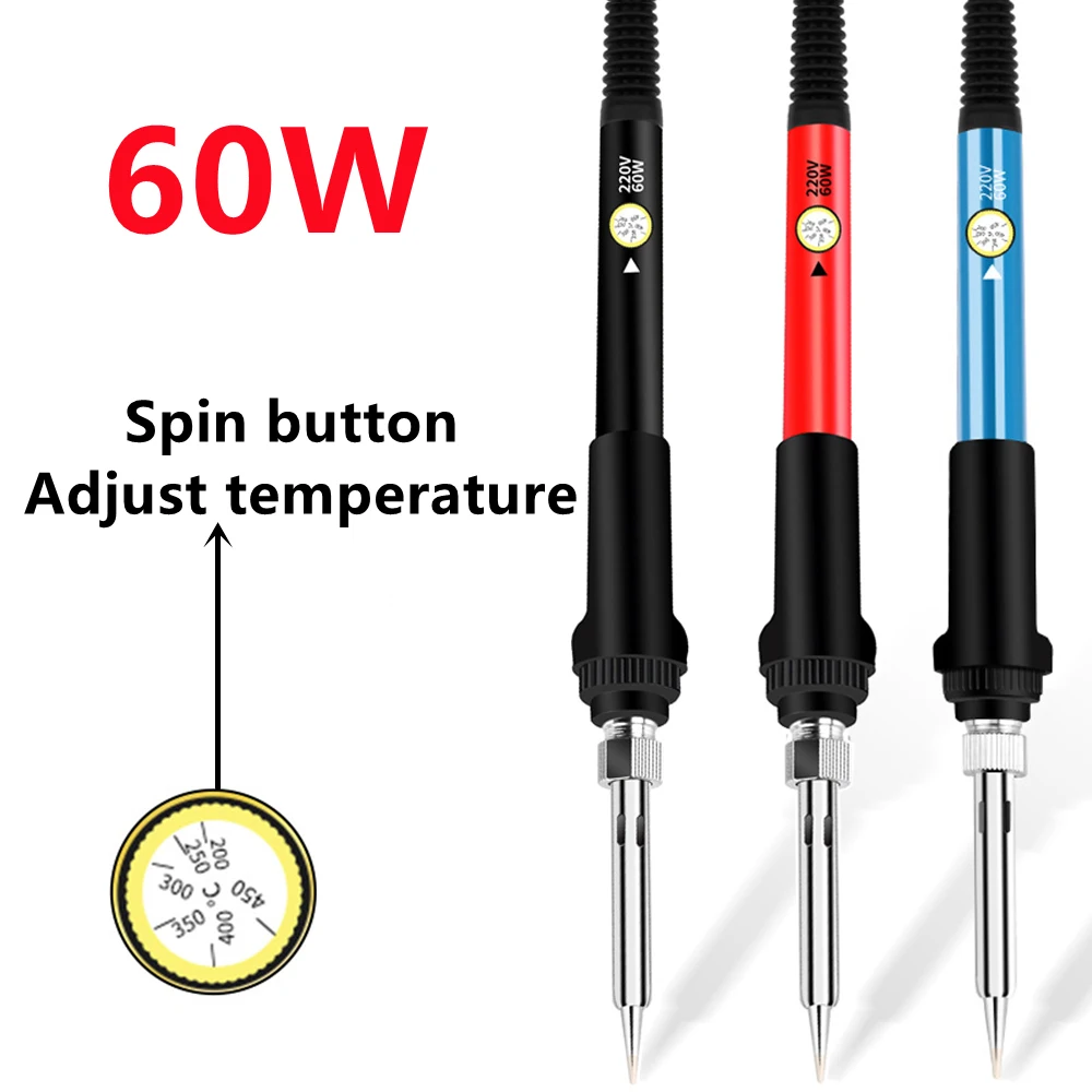 Mini Soldering Iron Adjustable Temperature Electric Solder Iron Rework Station Mini Handle Heat Pencil Welding Repair Tools 60W