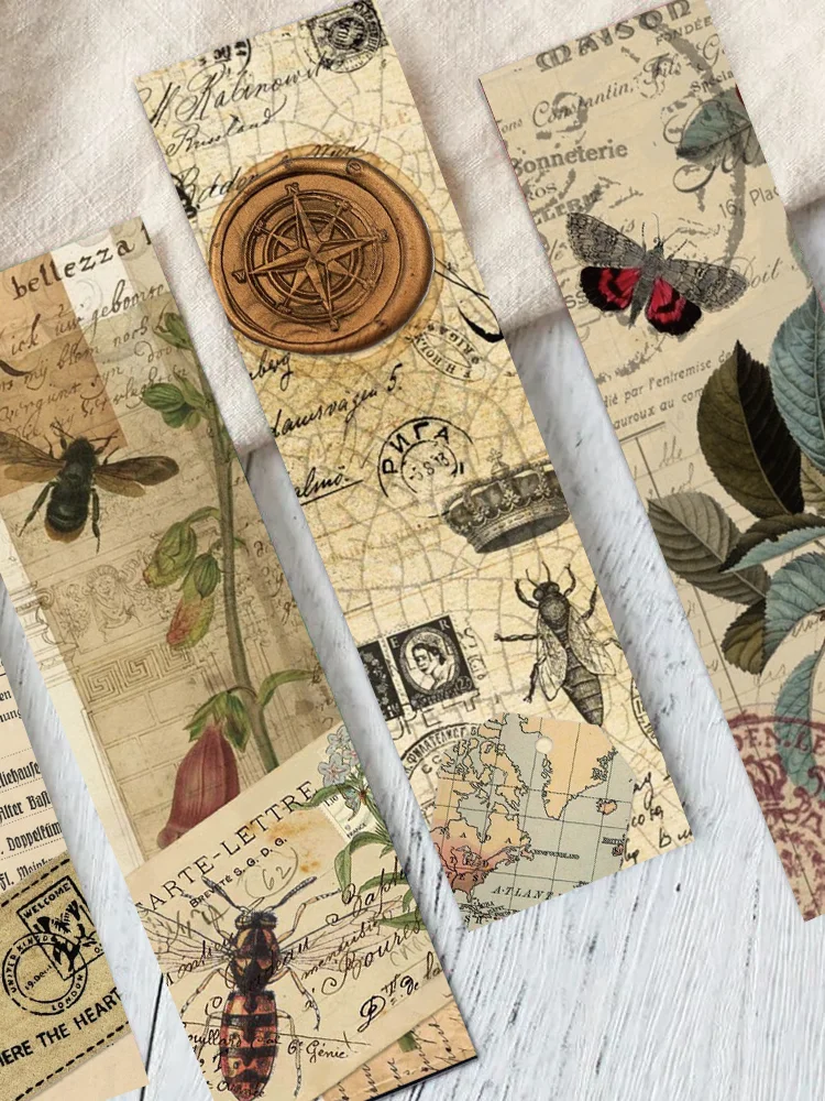 30pcs Vintage Archive bookmarks Reading pages Book marking cards Students decorate page marking Creative Gifts