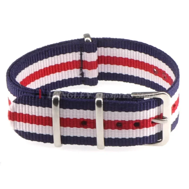 Nylon Army Sports Black Watch Strap - Fabric Band with Buckle