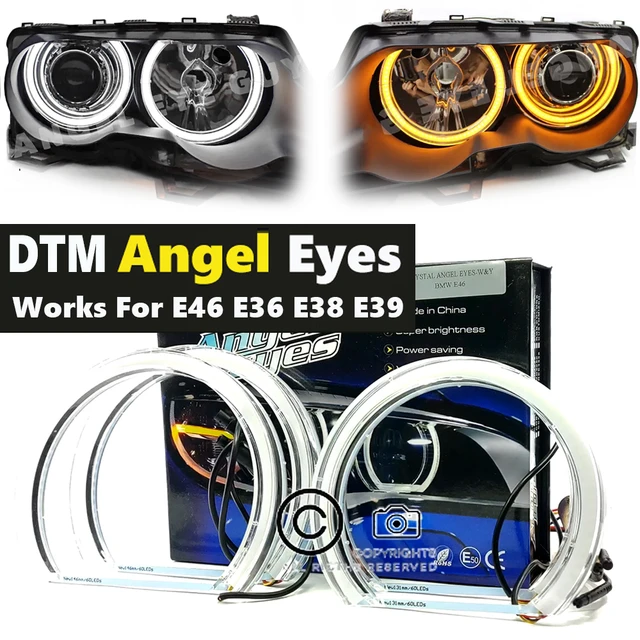 Faro halógeno para coche, kit de luces Led de Ojos de Ángel, excelente  iluminación Ultra brillante DRL, para BMW Serie 3 E46 sedán facelift  2001-2005 - AliExpress