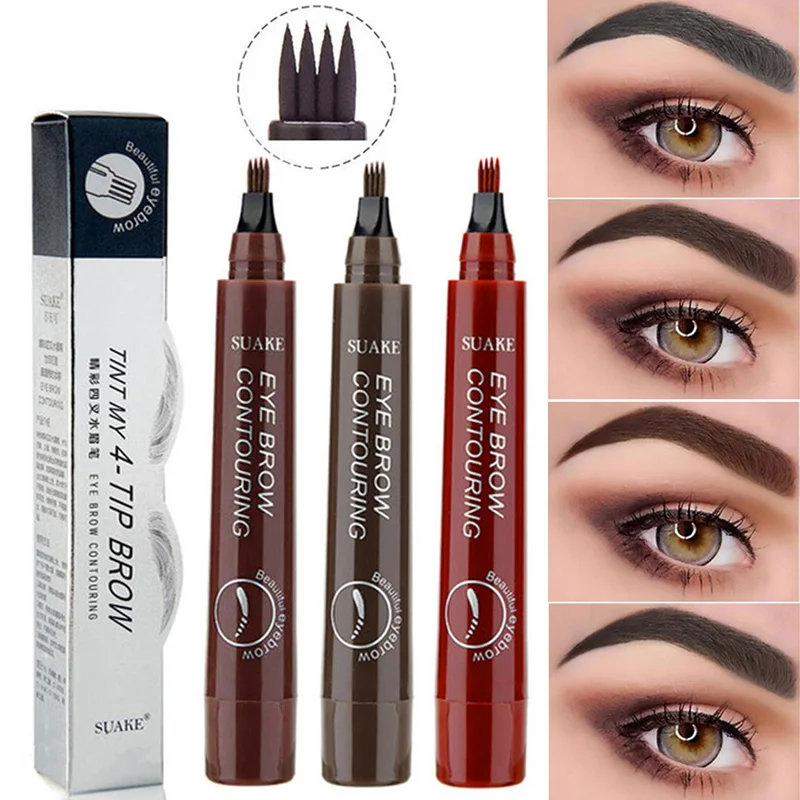4 Point Eyebrow Pencil Maquillajes Para Mujer Waterproof Liquid Eyebrow Pen Makeup Long Lasting Cosmetic Microblade Brow Pencil 6