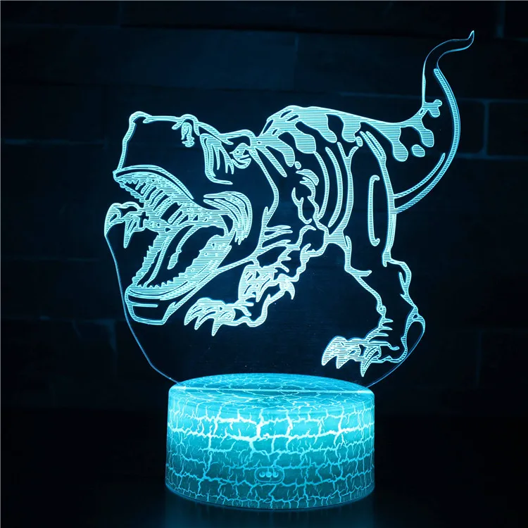 home depot dinosaur light 3D LED Dinosaur Night Lights Colorful Touch Remote Control 7/16 Color Desk Lamp Christmas Gift Visual Light Dragon Series night stand lamps Night Lights