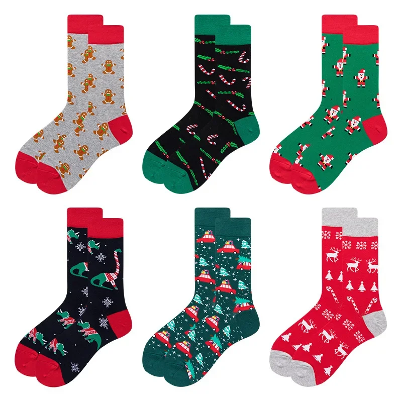 

Stylish and Comfortable New Christmas Cross Border Socks Middle Tube Elk Father Christmas Socks for Men and Women 41-46 Sizes
