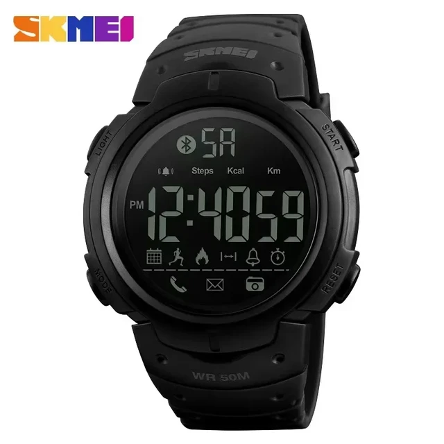 SKMEI-reloj Digital inteligente para hombre, accesorio de pulsera  resistente al agua con 5Bar, compatible con Bluetooth, 1301 - AliExpress