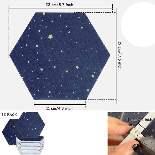 Espuma Acústica Pack 12 Paneles, Paneles Acústicos Hexagonales con