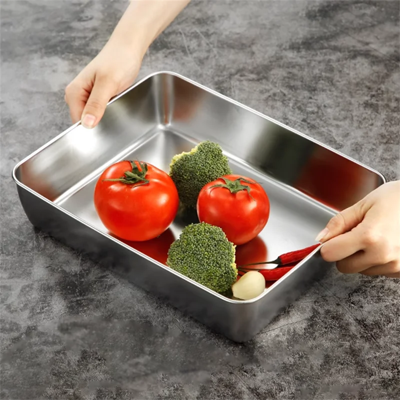 Stainless Steel Rectangular Bakeware With Handle 3