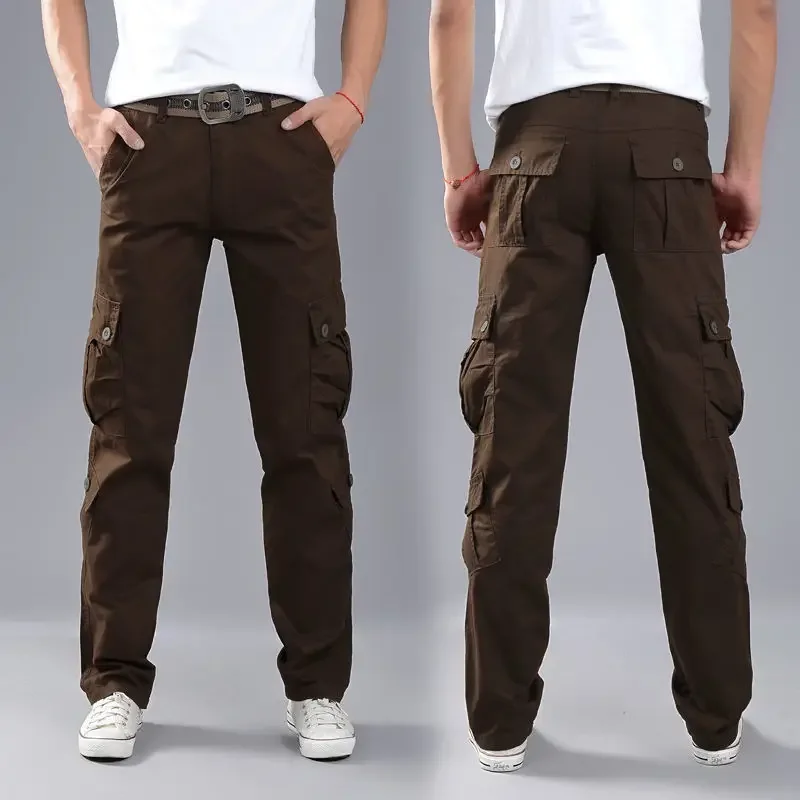 thumbnail image 1 of Pantalones cargo de senderismo de algodón para exteriores para hombres, pantalones estéticos, baratos, de lujo, nuevos, para hombre, ropa técnica más barata, diseñador emo, sueltos, 1 of 5