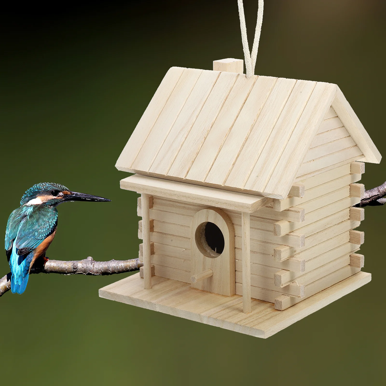 

Wooden Bird House Parakeet Nesting Nest Outdoor Tree Bird Cage Wood Parakeet Nest Parrot House