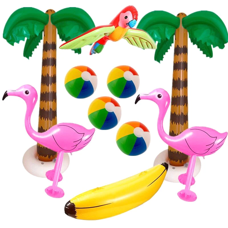 

Swimming Pool Float Inflatable Toy Hawaiian Event Party Garden Supplies Decor Inflatable Flamingo Beach Ball Toy For Children