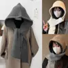 Fashion Balaclava Hat and Scarf Set Knitted Hooded Shawl Men&Women Winte Warm Thicken Keep Warm Scarf Wool Pullover Hat Gothic 1