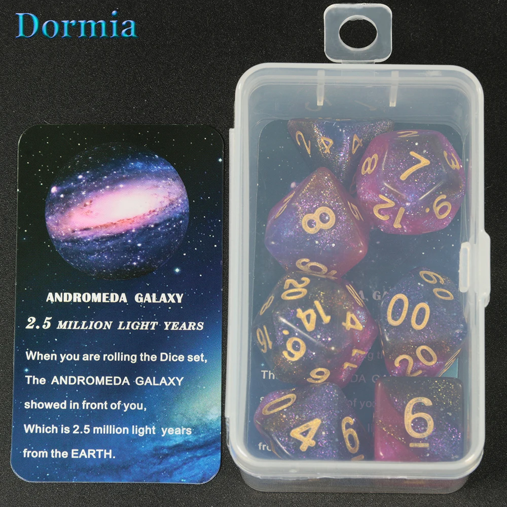 Super Universe Galaxy d&dgame Dice Set D4-D20 RPG Best Gifts 8 Colors for Choose game dice