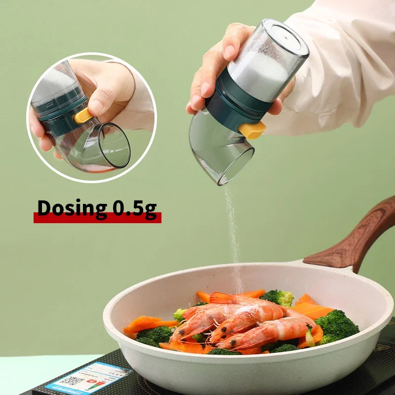 

0.5g Metering Salt Dispenser Push Type Salt Shaker Sugar Bottle Spice Pepper Salts Shaker Spice Jar Salts Tank Seasoning Bottle