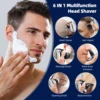 6 In 1 Electric Razor Wet Dry Cordless Skull Shavers 7D Floating Rechargeable Bald Head Shaver Electric Head Face Shaver 6