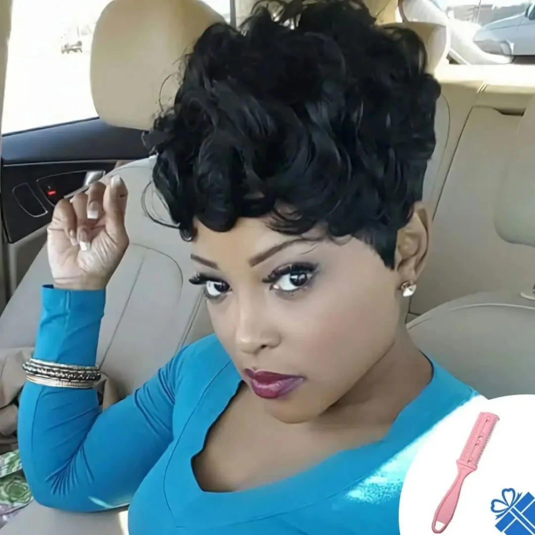 Human hair wigs Lolely dream curly pixie cut short bob wig for black women full machine made