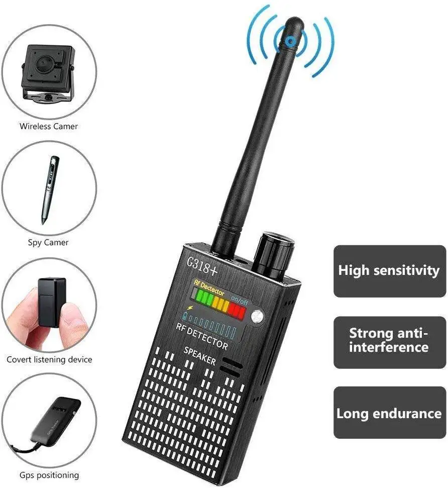 G318 Radio Scanner Wireless Signal Device Finder Rilevatore Multifunzione Rf Ssignal Tracker Rilevatore Anti-Spia Anti Candid Camera