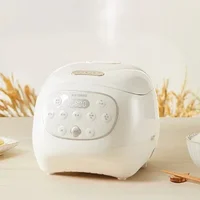 Cuiseur à riz domestique-revêtement en céramique antiadhésif, intelligent non revêtu, pour 3 personnes, marmite à vapeur pour bouillie de riz 4