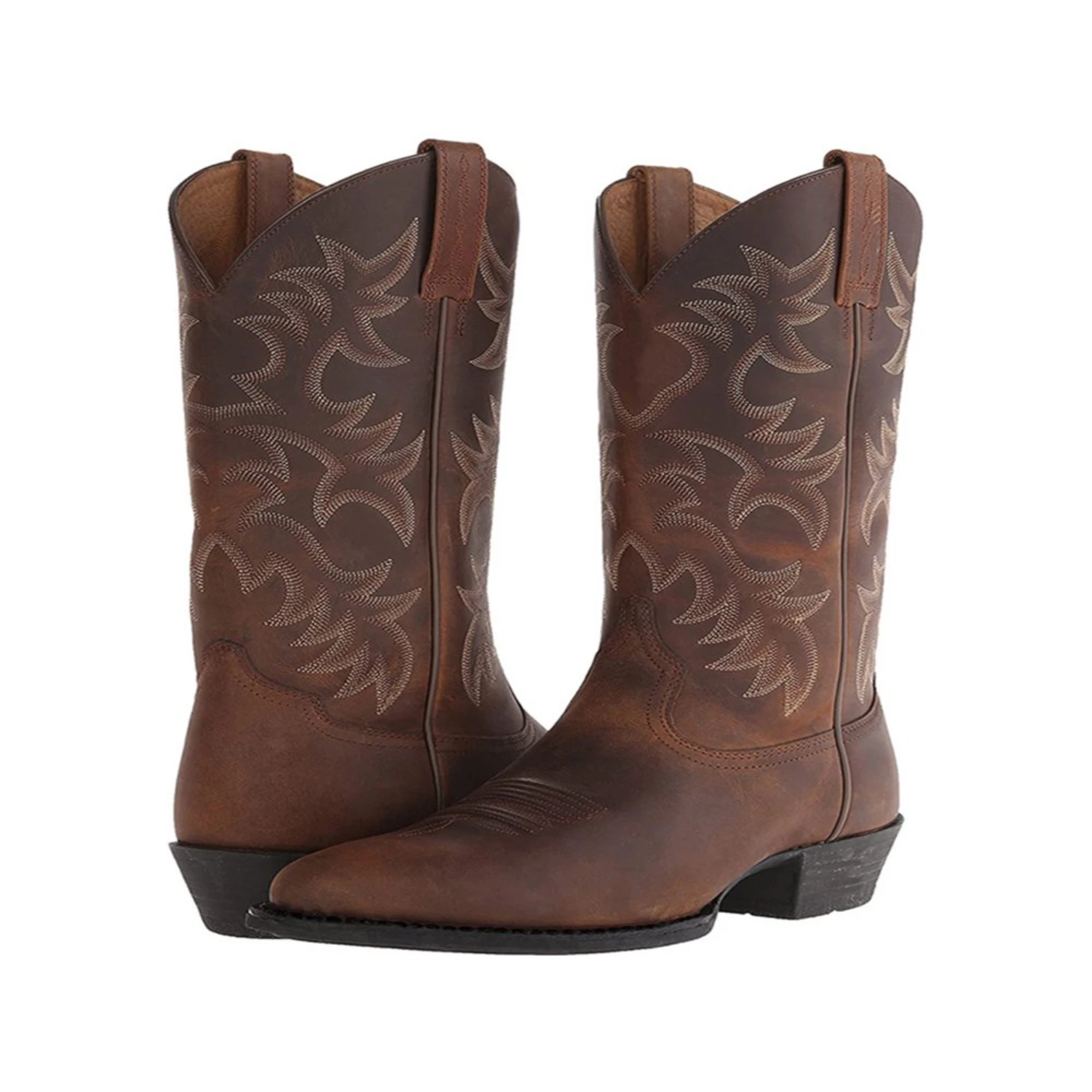 Comfortable Mid Calf Cowboy Boots for Men, Embroidered Size 11