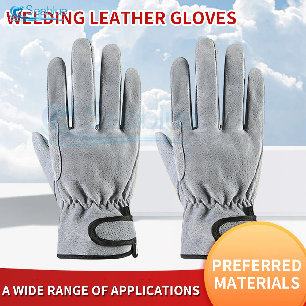 Work Gloves Cowhide Leather Welding Gloves Heat Resistant Security Protection Safety Work 1 Pair Welder protective gloves,safety gloves