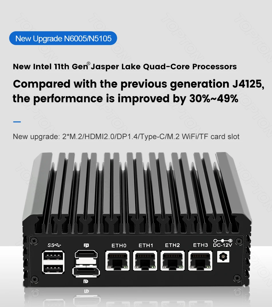 Fanless Mini PC N6005 2.5G LAN Router N5105 4xIntel I226-V DDR4 M.2 NVMe SSD TPM2.0 Micro Firewall Appliance Description Image.This Product Can Be Found With The Tag Names Barebone Mini PC, Computer Office