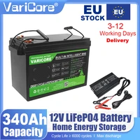 Batterie LiFePO4 12V 24V 100Ah 180Ah 200Ah 340Ah avec protection BMS pour camping-cars, voiturettes de golf, véhicules tout-terrain, systèmes solaires et éoliens, avec chargeur - Stock UE 2