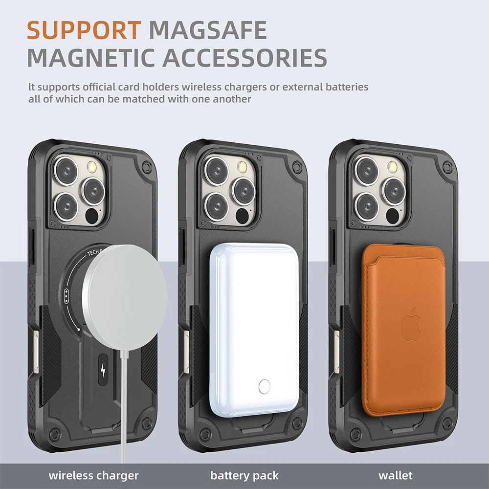 Ultimate Magnetic Armor Protective Phone Case with Invisible Stand