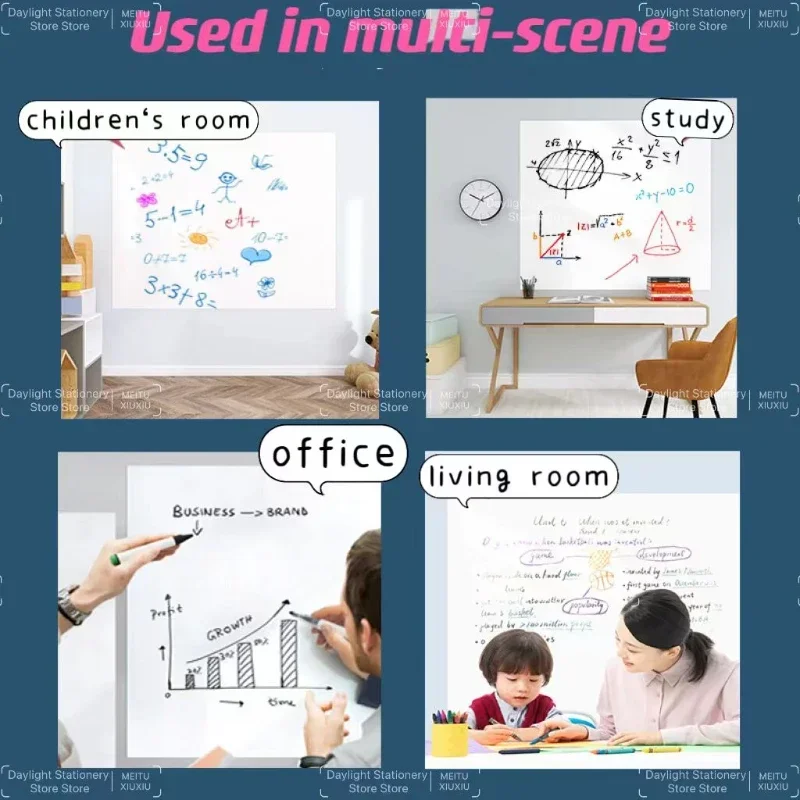 Width: 45CM Reusable Static Whiteboard Adheres To Walls Without Damage Easy To Apply and Remove Dry Eraser White Board whiteboard wall sticker dry erase whiteboard magnetic whiteboard magnetic dry erase board