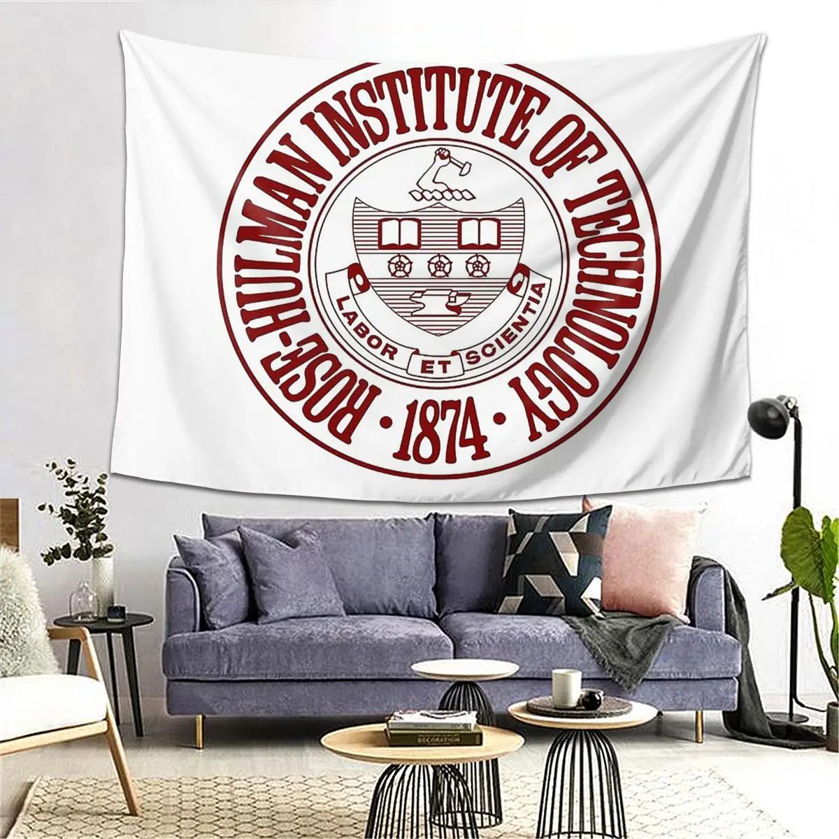 

Rose Hulman Institute Of Technology College Aesthetic Home Tapestry Funny Wall Hanging Tapestries for Living Room Bedroom Dorm