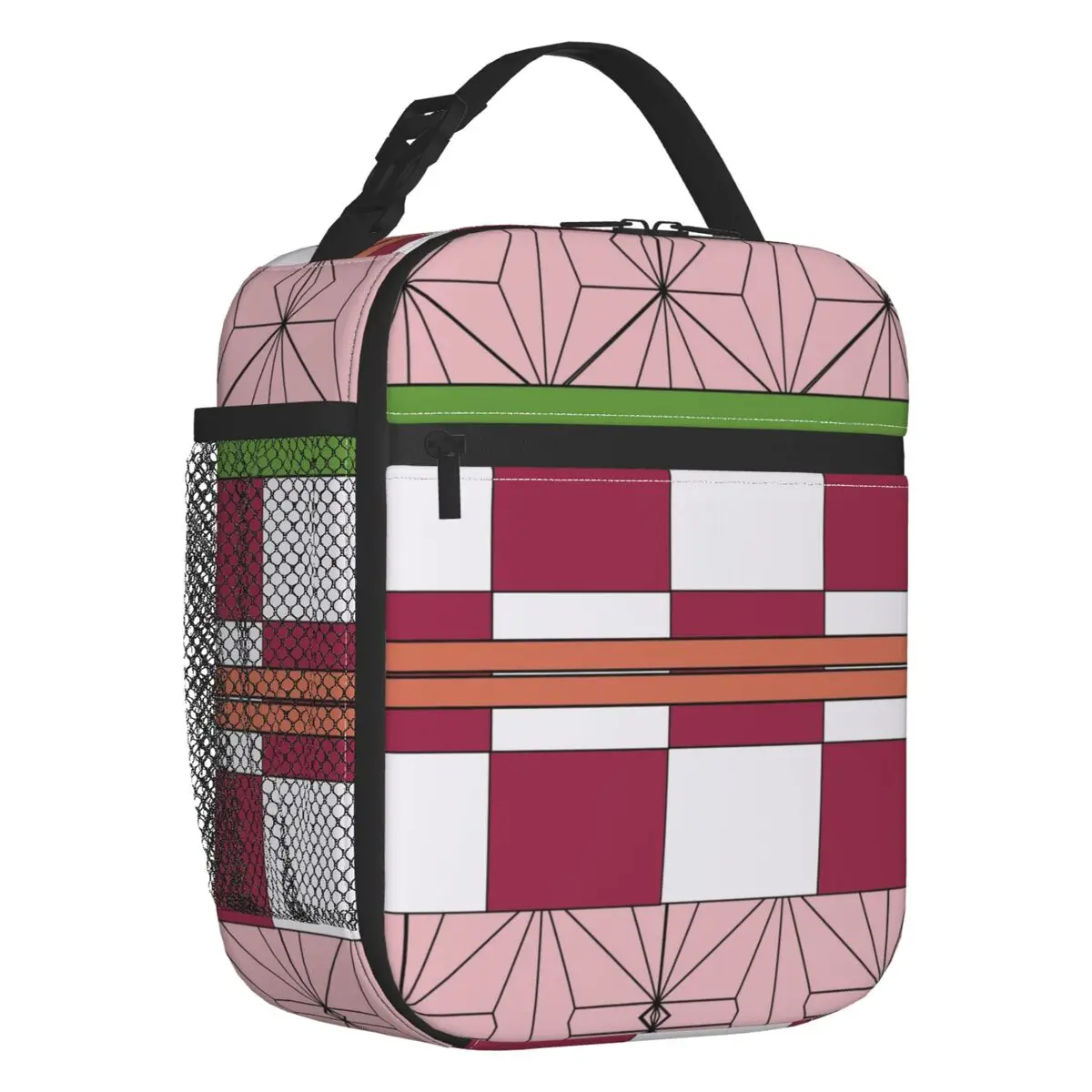 Demon Slayer Nezuko Pattern Insulated Lunch Bag Resuable Kimetsu No