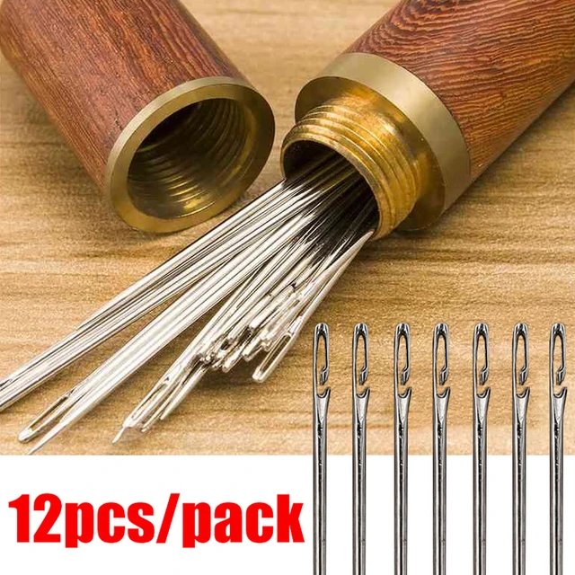 Wood Needle Holder Sewing Needle Tubes Toothpick Storage Box 24pcs Sewing  Needles Gold Tail Blind Needles Self Threading Needles - AliExpress