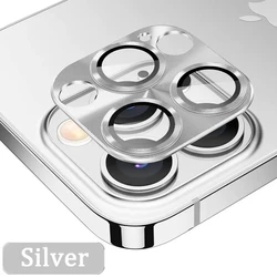 Premium Tempered Glass and Metal Camera Lens Protector - iPhone 12 Mini (Silver)