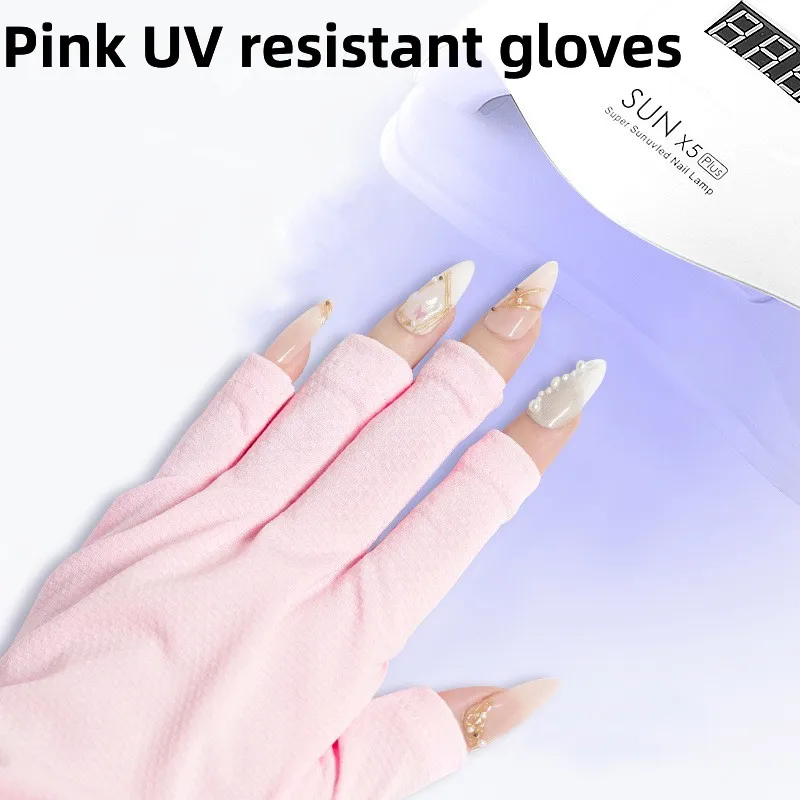 Nail Enhancement Gloves UV Protection Gloves UV Radiation Protection Nail Enhancement LED Lamp Tool 2pcs nail gloves