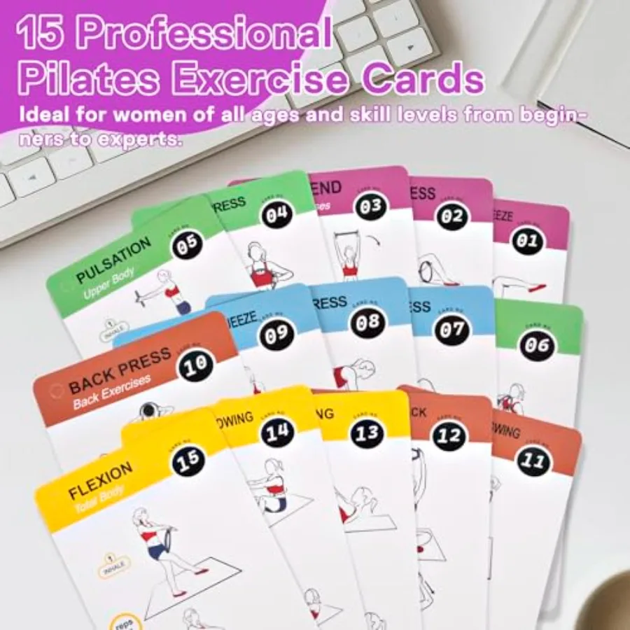 Pilates Ring Ball Equipment Kit - 27Pcs, 12" And 14" Magic Circle Rings, 9.8" Exercise Balls, Workout Cards, Resistance_voghion.com
