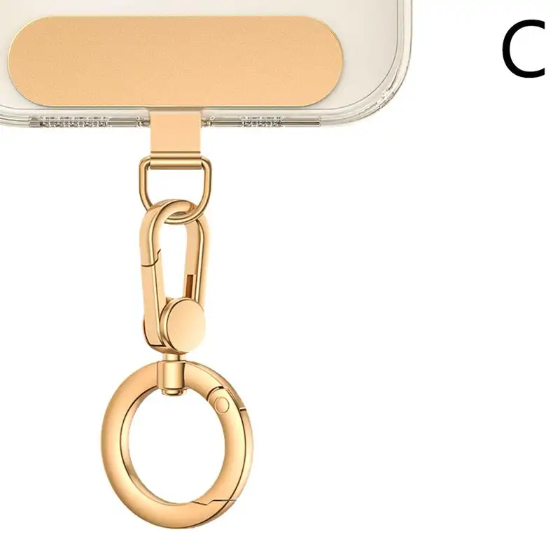 Metal Phone Lanyard Gasket Patch Rotatable Metal Buckle Hanging   Steel Clip Card Cord Tab Mobile Phone Accessories - Image 10