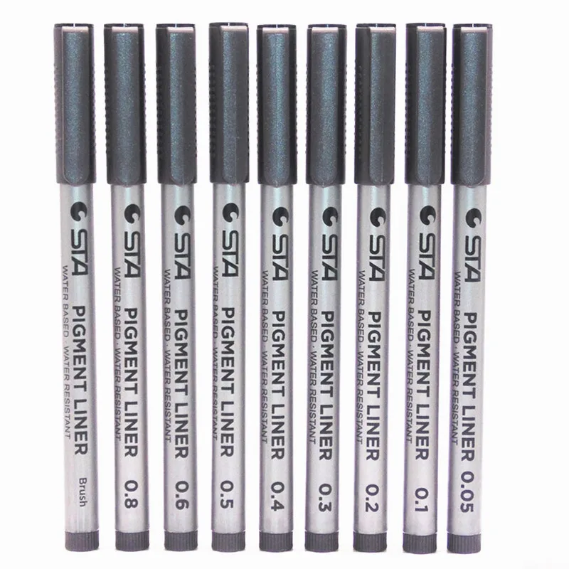 Art Marker Pens Waterproof Art Markers Brush Pen Sketch Drawing comics Pigment Line Pens Office School Stationery Supplies