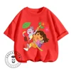 Fun Boys Girls Fashion T-shirt Dora Animated Cartoon Printed Kids T-shirt Hip Hop Boys Clothes White Short Sleeve Shirt Top 5